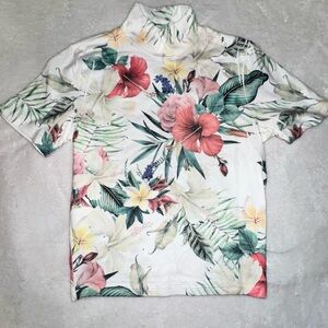 Floral Print Girls women’s velvet soft crop top shirt- Small